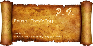 Pautz Ibrány névjegykártya